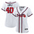 Women's Atlanta Braves Reynaldo Lopez Nike White Home Replica Jersey