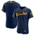 Mens Milwaukee Brewers Nike Replica Replica Navy Alternate  Team Logo Jersey