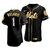 Men'S New York Mets Amed Rosario #1 Golden Edition Black  Jersey