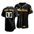 Men'S Miami Marlins Custom #00 Golden Edition Black  Jersey