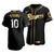 Men'S Texas Rangers Michael Young #10 Golden Edition Black  Jersey