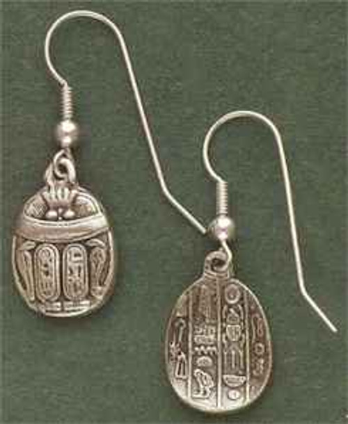 Dbl Sided Scarab Silver Earrings *Sale Priced*