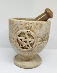 Soap Stone Pentacle Mortar & Pestle