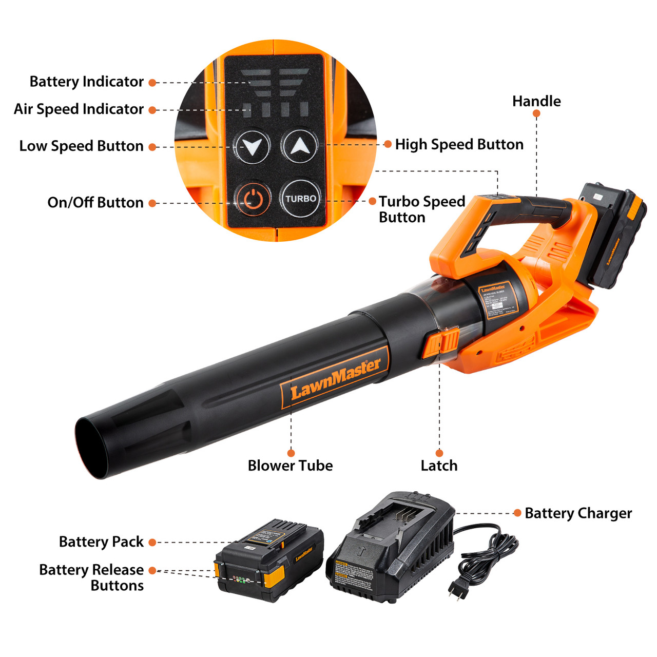 40V Cordless Leaf Blower LawnMaster