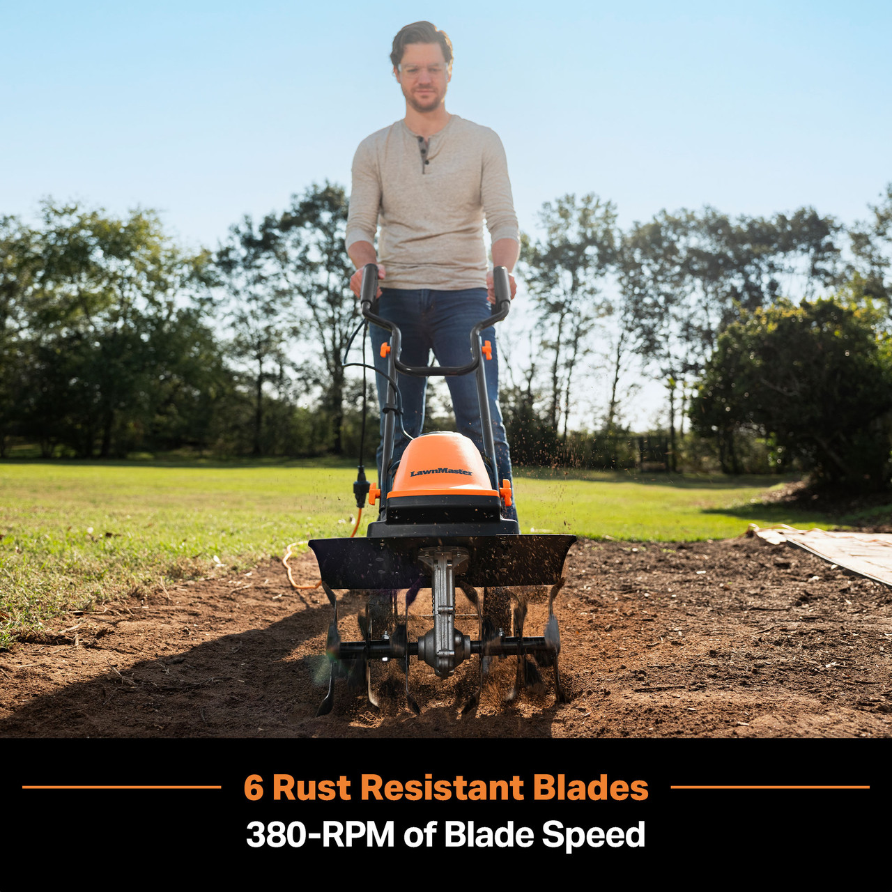 LawnMaster 12-Amp 16” Electric Tiller