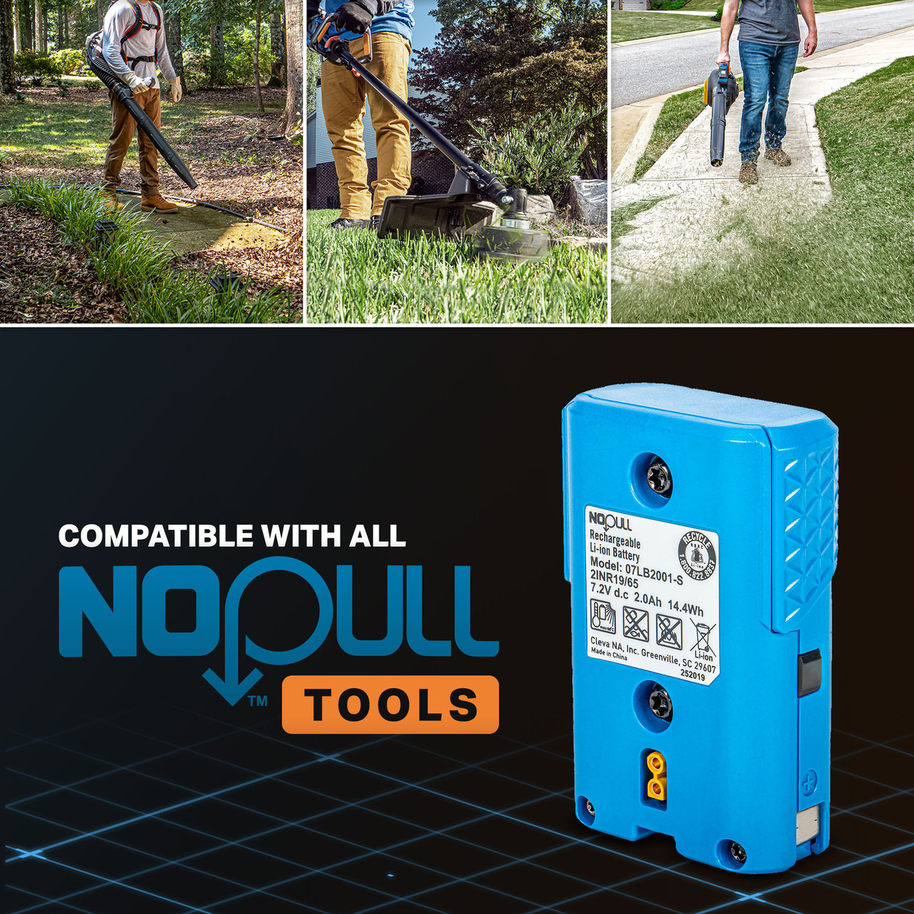 LawnMaster No-Pull™ 7.2V Lithium-Ion 2Ah Battery