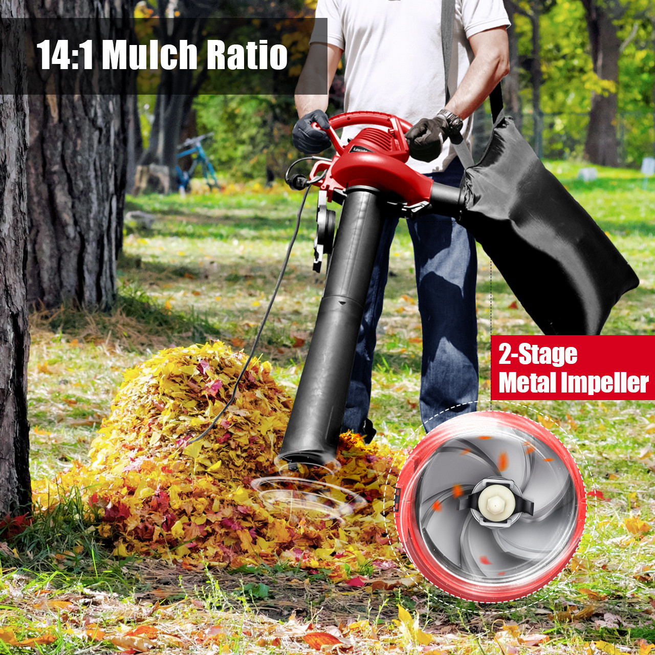 LawnMaster 2 Speed 12 Amp Blower Vacuum Mulcher