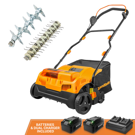 LawnMaster 48V MAX Brushless 16” Cordless Scarifier & Dethatcher