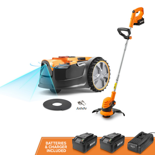 LawnMaster OcuMow™ 200 Series Robot Lawn Mower & MX24V 10" Trimmer Combo Kit LawnMaster OcuMow™ 200 Series Robot Lawn Mower & MX24V 10" Trimmer Combo Kit
