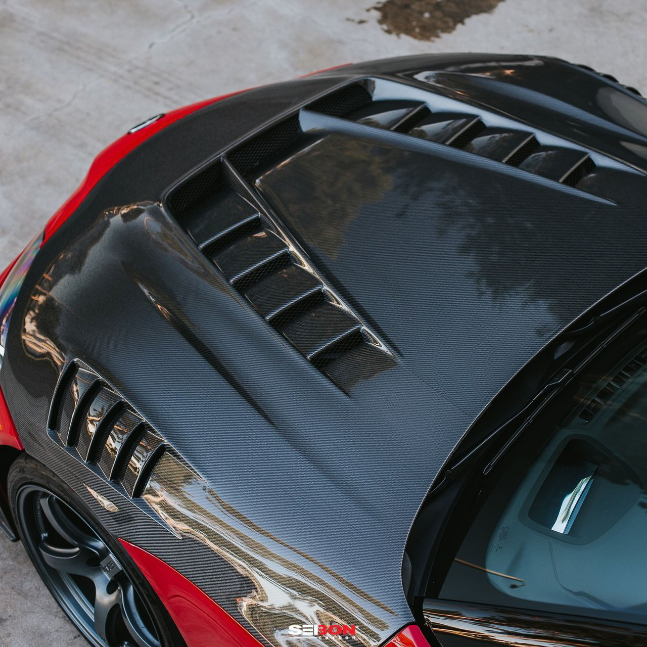 Seibon TV-Style Double Sided Carbon Fiber Hood for the GR