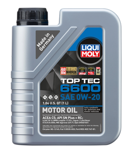 LIQUI MOLY Top Tec 6600 0W-20 Motor Oil - 5L LIQUI MOLY Top Tec 6600 0W-20 Motor Oil - 5L