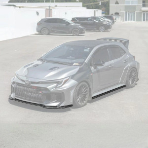 EOS Carbon Fiber Front Splitter Lip W/ Side Skirts for the GR Corolla 2025+ EOS Carbon Fiber Front Splitter Lip W/ Side Skirts for the GR Corolla 2025+