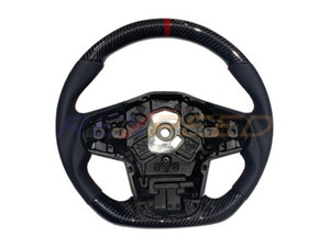 Rexpeed Carbon Fiber Black Leather Steering Wheel for the GR Supra 2020+ Rexpeed Carbon Fiber Black Leather Steering Wheel for the GR Supra 2020+