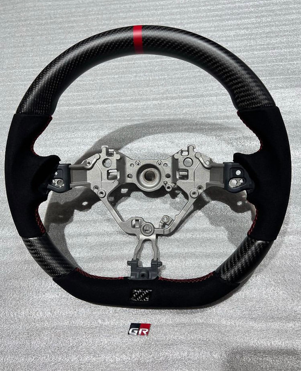Rexpeed Carbon Fiber Black Suede Steering Wheel for the GR86 2022+