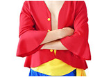 ONE PIECE: Luffy Coat Red Coat & Yellow Sash Cosplay