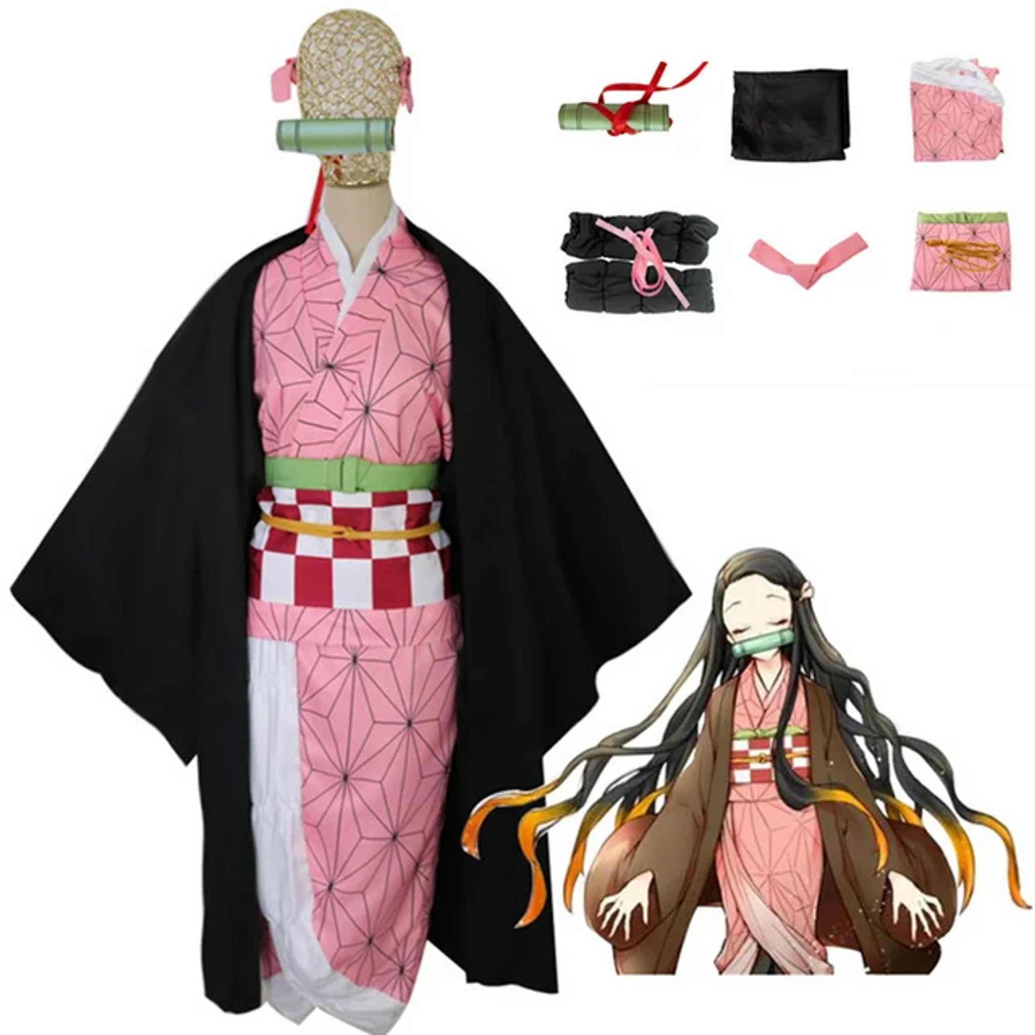 DEMON SLAYER: Nezuki Cosplay [Full Clothing & Accessory Set]