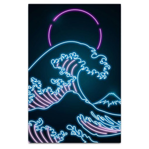 Neon Wave Plexi Glass Wall Art