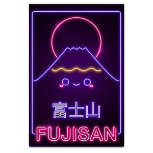 Neon Fujisan Plexi Glass Wall Art