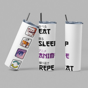 Anime, Sleep, Repeat: 20oz Skinny Tumbler