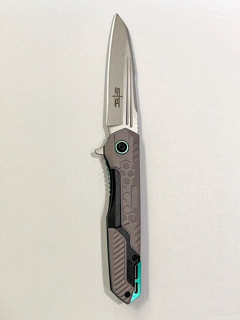 S-TEC: 8.25″ Green Aluninum Handle Folding Knife
