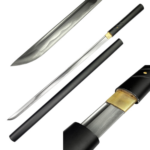 Musha Zatoichi Style Shirasaya (Black) Functional Katana