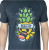 SUMOFISH: Gratitude Pineapple Black Cotton T-Shirt