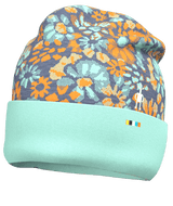 Thermal Merino Reversible Cuffed Beanie - Nightfall Blue Floral