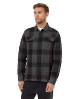 Men's Heavy Weight Flannel Jacket - Meteorite Black/Urban Green
