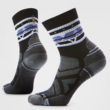  Women's Hike Light Cushion Zig Zag Valley Mid Crew Socks - Black
