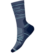 Men's Hike Light Cushion Mountain Range Pattern Crew Socks - Nightfall Blue