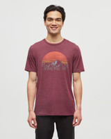  Men's Vintage Sunset T-Shirt - Deep Burgundy Heather/Arbutus