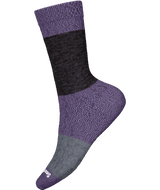 Everyday Color Block Cable Crew Socks  - Ultra Violet/Purple Iris Marl