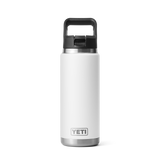 Rambler 26oz Water Bottle with Straw Cap White