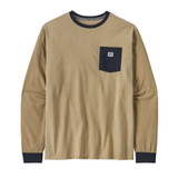 Long Sleeve Shop Sticker Pocket Responsibili-Tee - Nautilus Tan