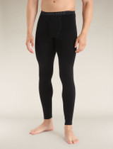 M's Merino 260 Tech Thermal Leggings with Fly - Black - Front