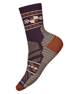 Women's Hike Light Cushion Retro Floral Mid Crew Socks - Purple Iris