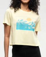 W's Seaforestation Crop T-Shirt - Sunray/Sea Blue