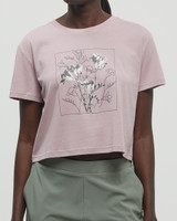 W's Floral Crop T-Shirt - Vintage Mauve/Meteorite Black
