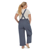 W's Stand Up Cropped Overall - Smolder Blue - Back