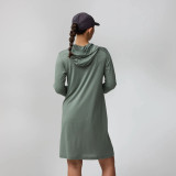 Women's Abisko Sun-Hoodie Dress - Patina Green