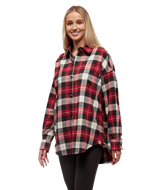 Women's Fernwood Flannel Shirt - Crimson/Lodge Plaid