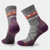 Women's Hike Light Cushion Zig Zag Valley Mid Crew Socks - Ash Charcoal