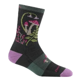 Women's Mellow Mushrooms Micro Crew Lightweight Hiking Socks - Charcoal