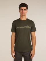 M's Merino 150 Tech Lite Short Sleeve Tee (Range Stripes) - Dark Loden