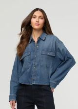 Women's Performance Denim Lite Boxy Shirt - Mesa Wash