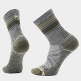 M Hike Light Cushion Striped Mid Crew Socks - Ash Charcoal