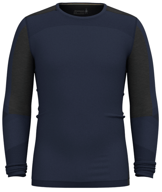 Men's Intraknit Thermal Merino Base Layer Colorblock Crew - Deep Navy Charcoal