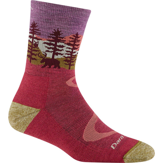 Women's Northwoods Micro Crew Midweight Hiking Sock- Cranberry