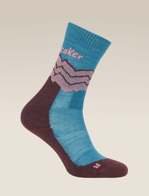 Women's Hike+ Med Crew Across The Peaks Socks - Topaz/Java/Acid Pink Women's Hike+ Med Crew Across The Peaks Socks - Topaz/Java/Acid Pink