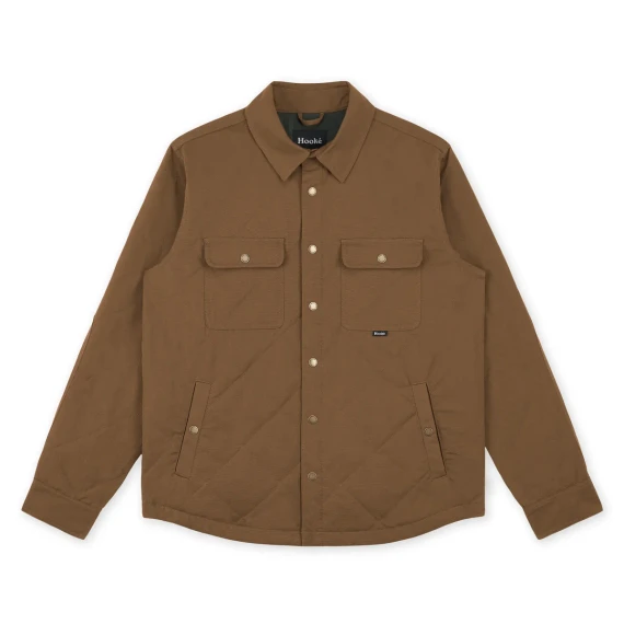 Men's Quilted Jack Shirt - Leather Brown